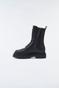 Bottines Warrior à lacets en cuir - Black