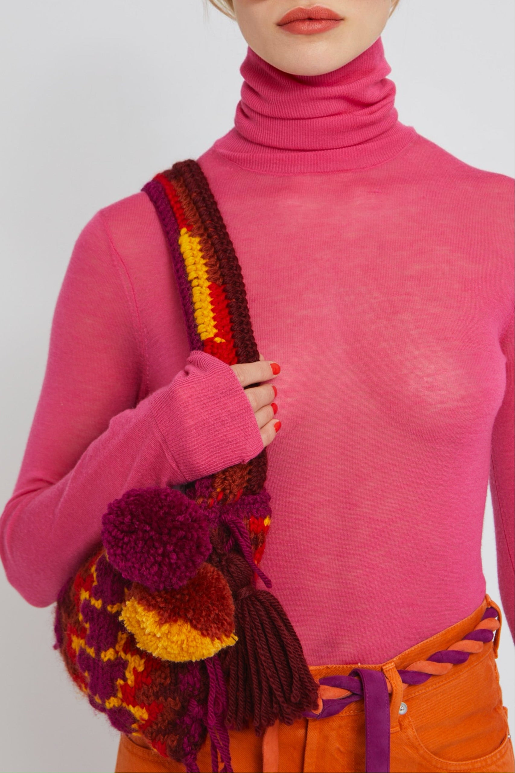 Pull Water à col roulé en laine - Pink