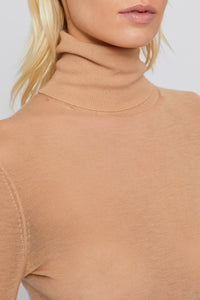 Pull Water à col roulé en laine - Beige