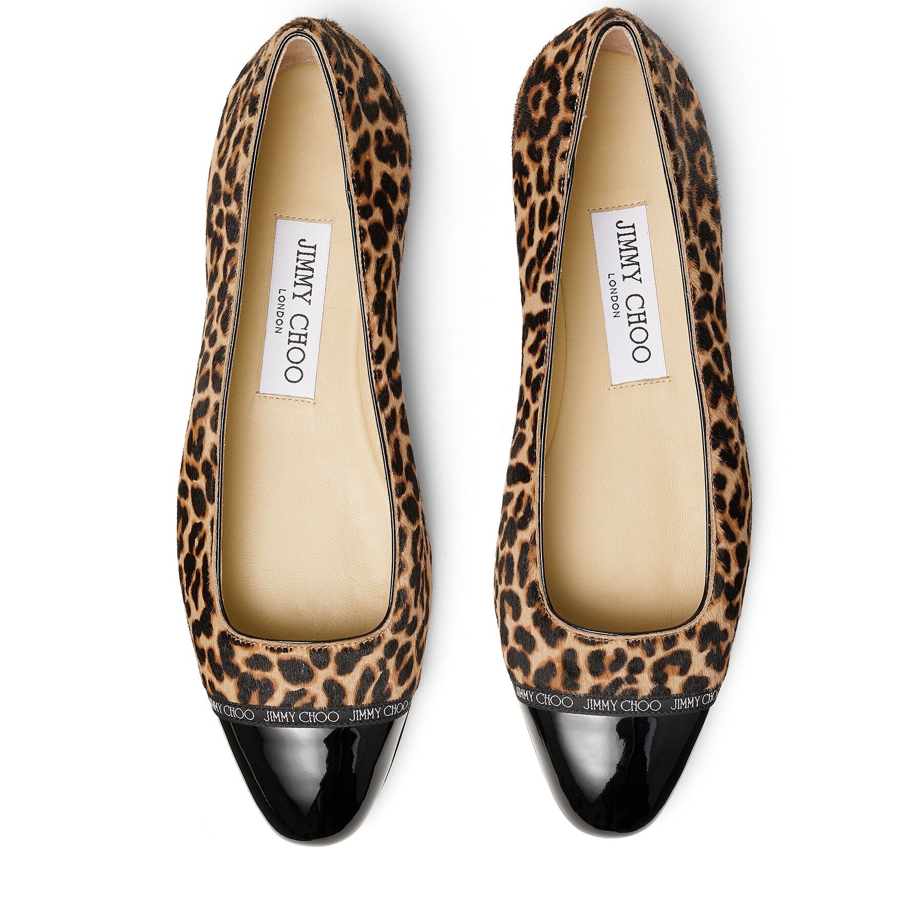 Watson ballerinas in leather - Black & Natural Mix