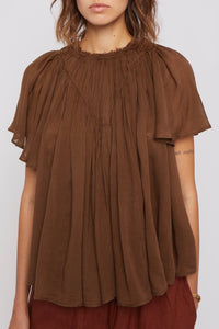 Blouse Wave à manches courtes froncée - Black