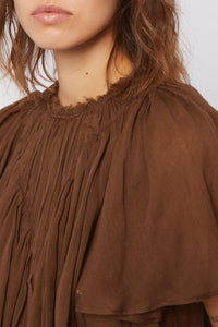 Blouse Wave à manches courtes froncée - Black