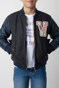 Bomber Benet en laine - Dark Blue