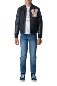 Bomber Benet en laine - Dark Blue