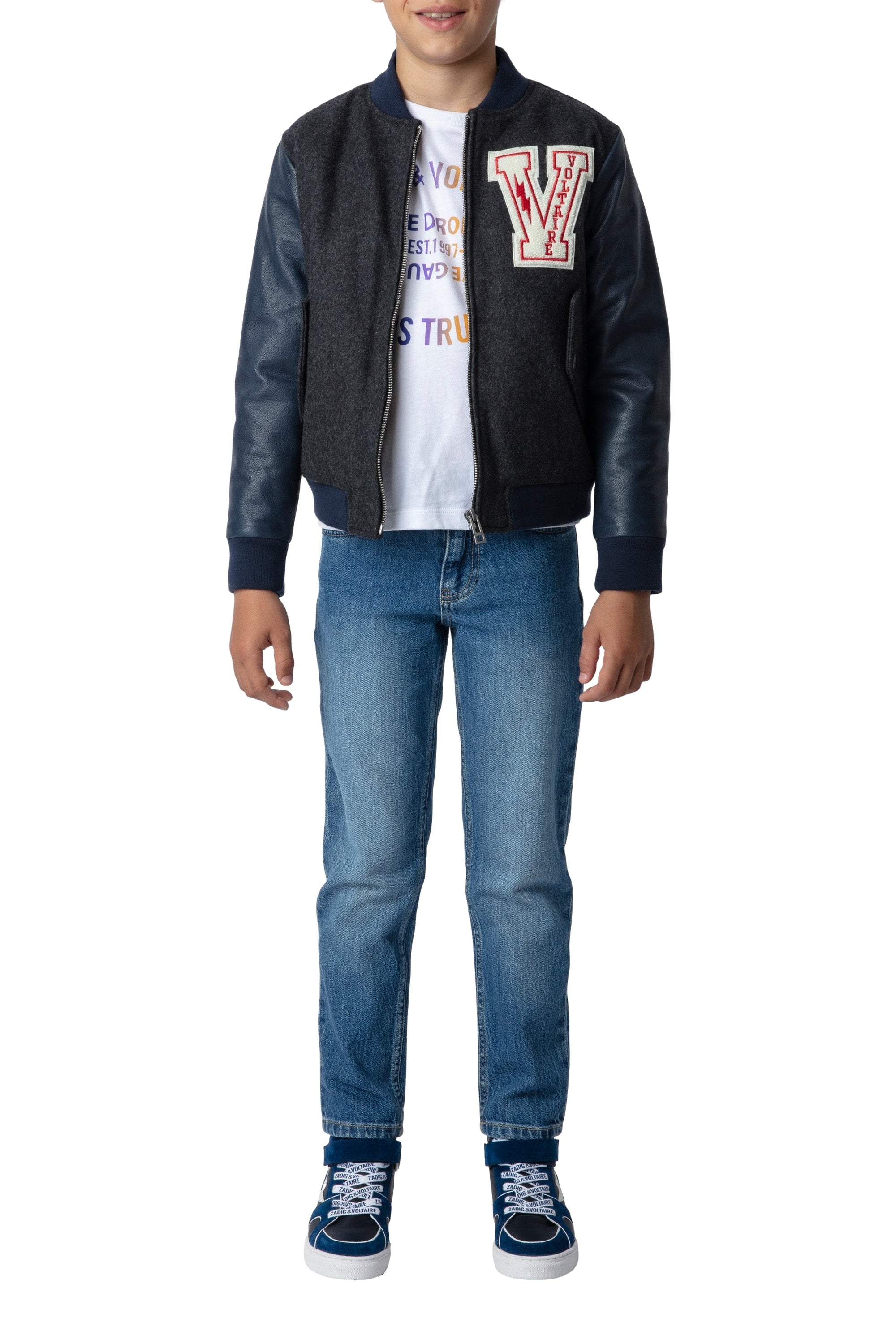 Bomber Benet en laine - Dark Blue
