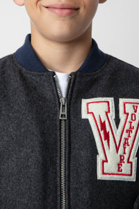 Bomber Benet en laine - Dark Blue