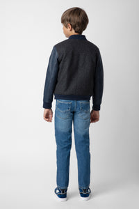 Bomber Benet en laine - Dark Blue