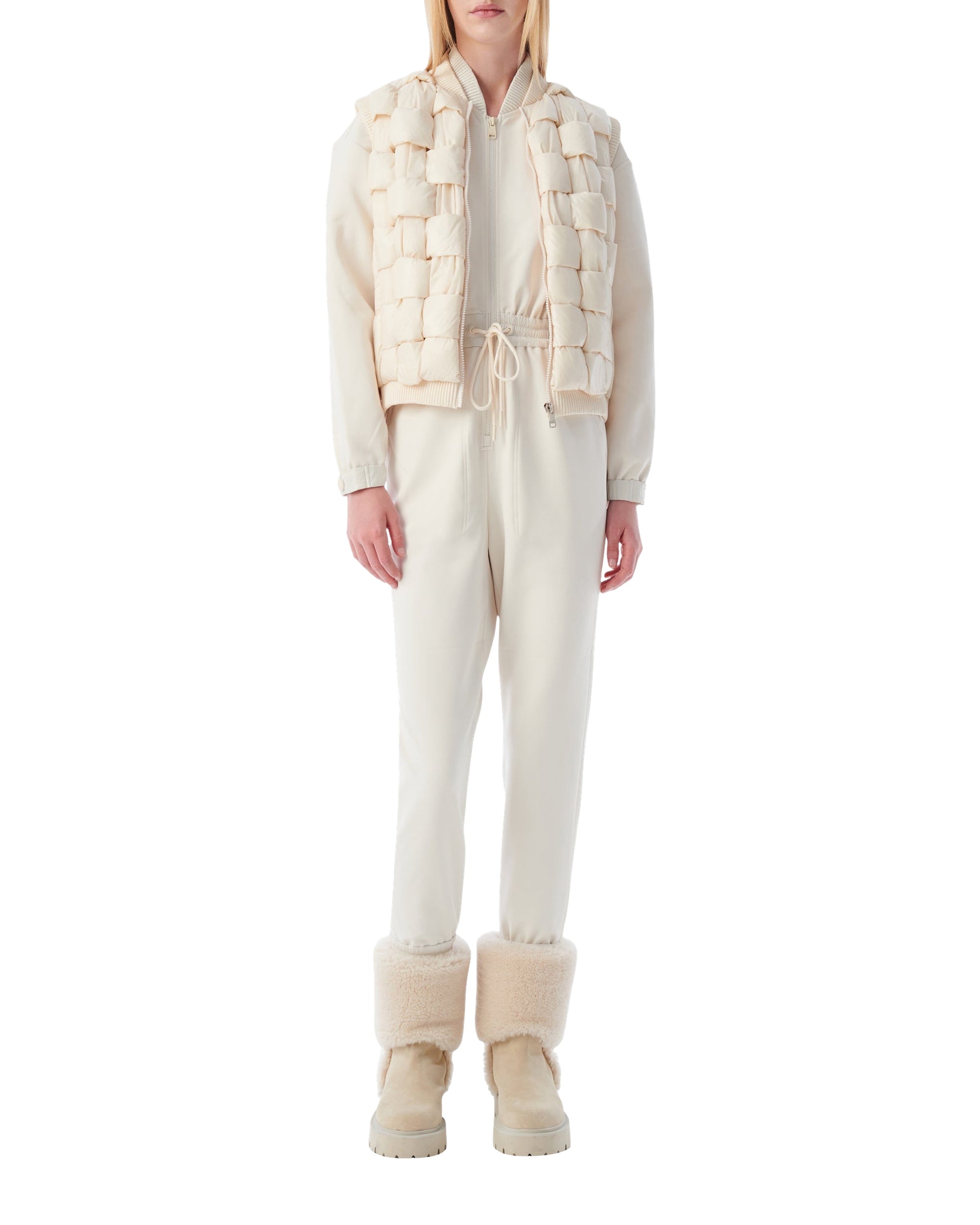 Sleeveless quilted jacket - Ivory