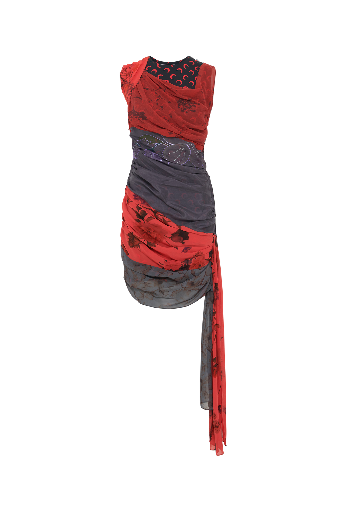 Robe drapée en soie Upcyclé - Red