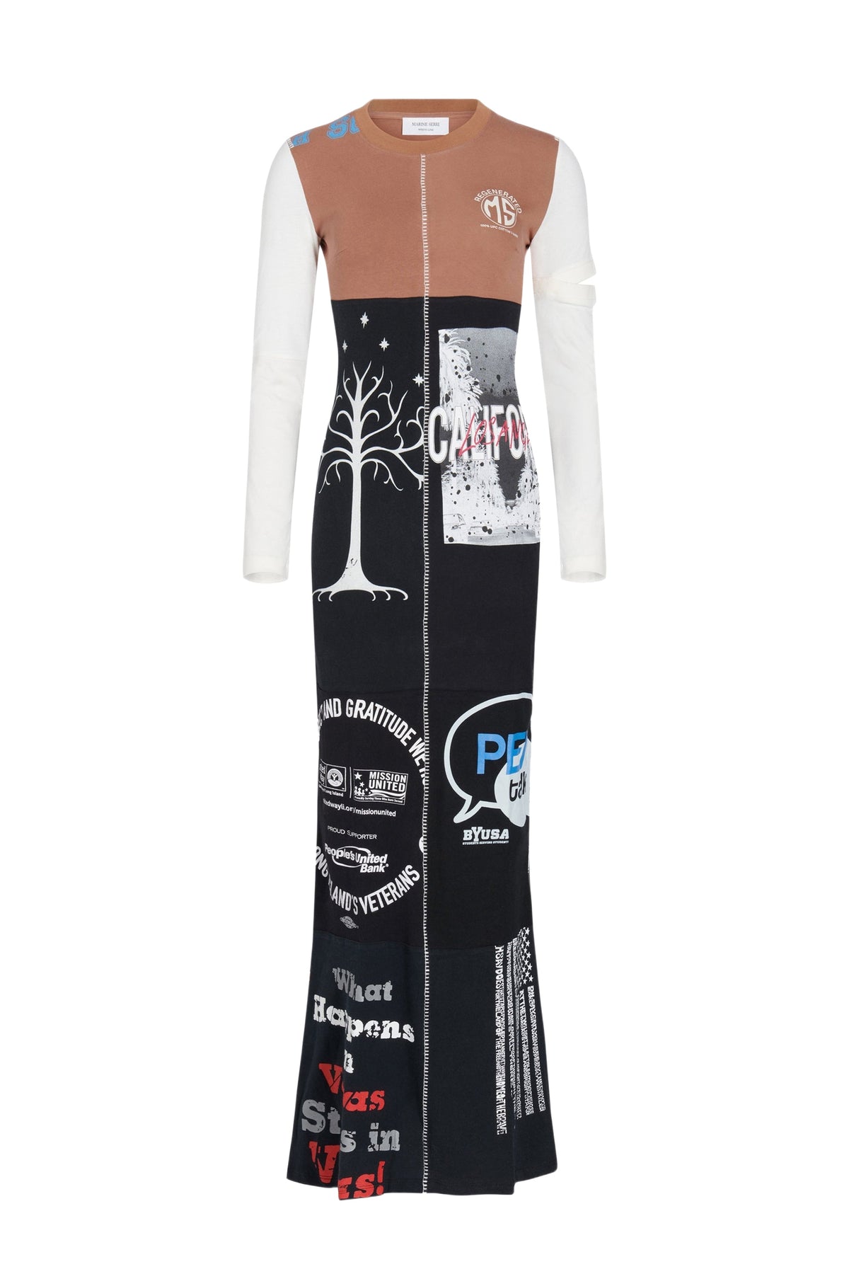 Robe longue patchwork Upcyclé - Brown