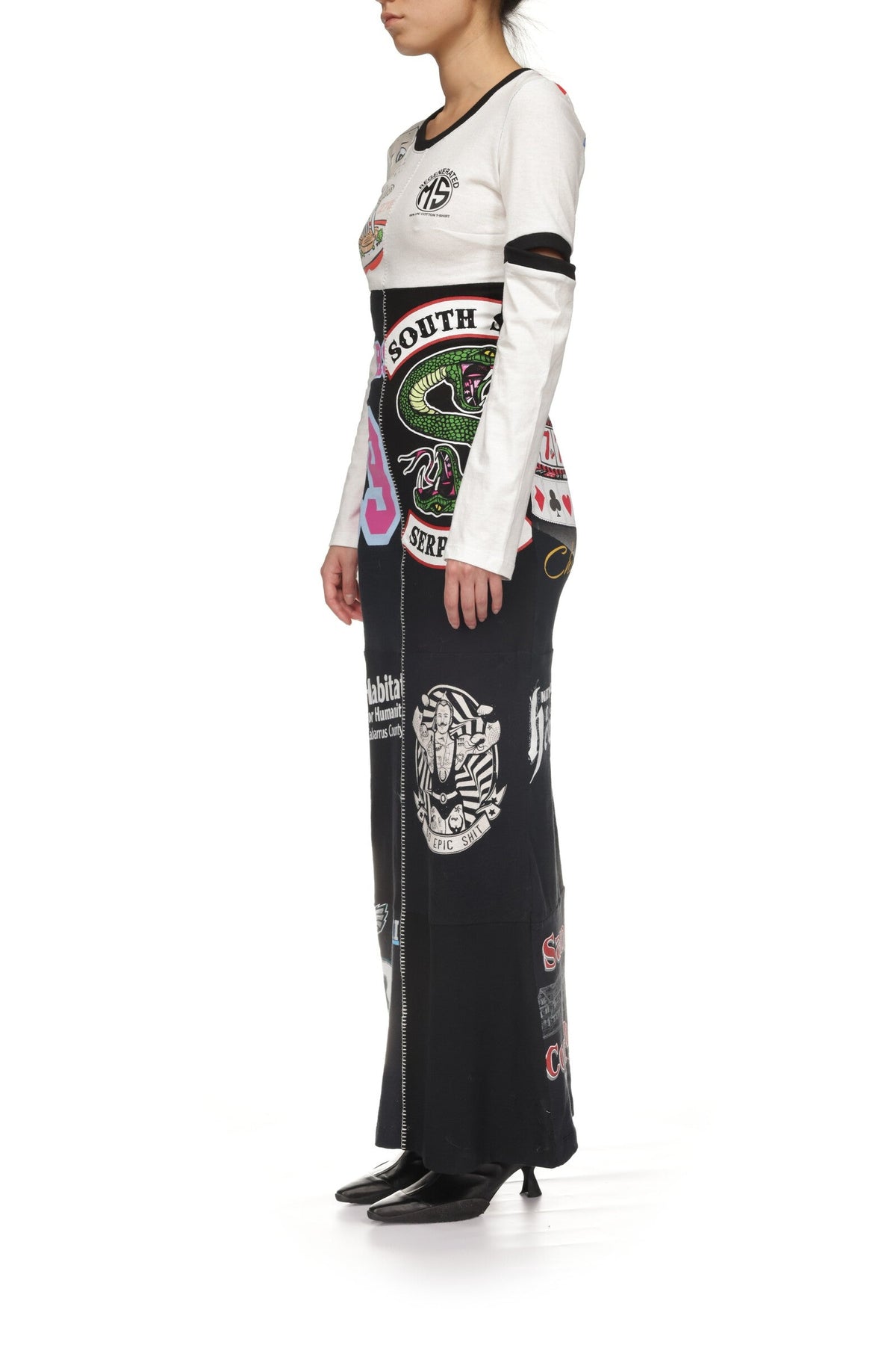 Robe longue patchwork Upcyclé - Brown