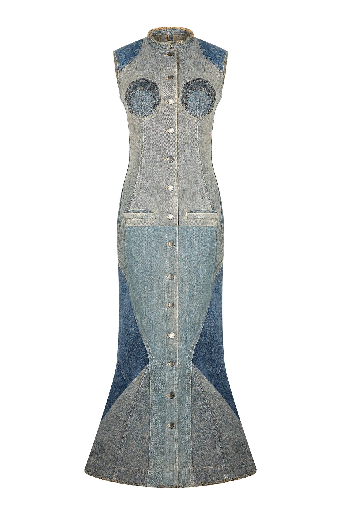 Robe longue en denim Upcylée - Grey Denim