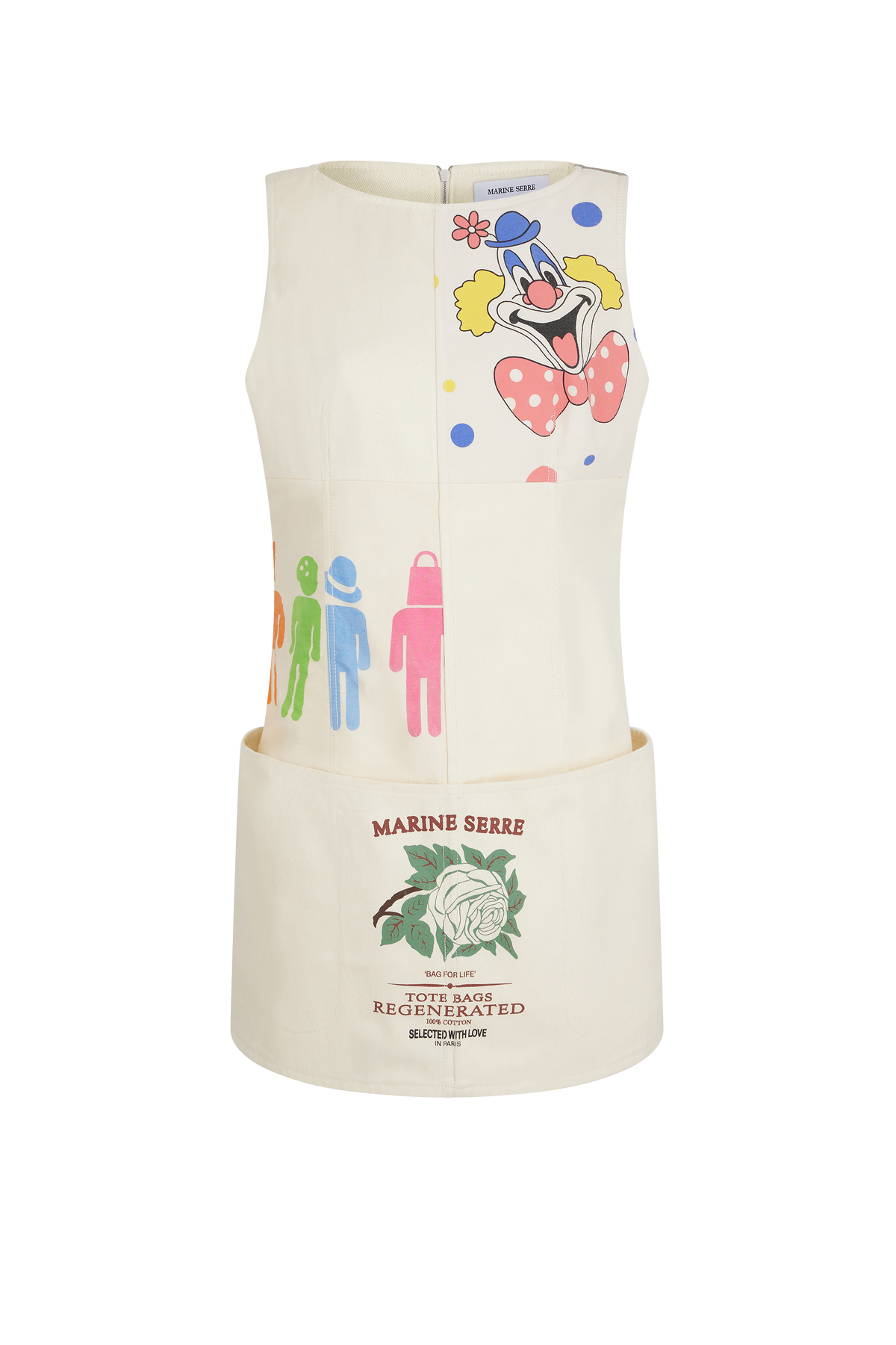 Robe courte en sac cabas Upcyclée - White