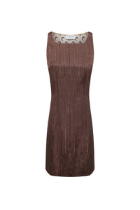 Robe courte moire Upcyclée - Brown