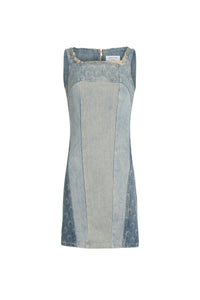 Robe courte en denim Upcyclé - Grey Denim