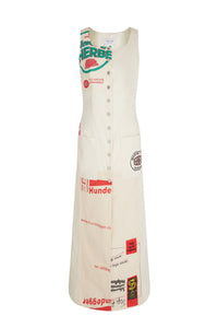 Robe tablier Upcyclé - White