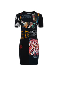 Robe courte en coton Upcyclée - Black