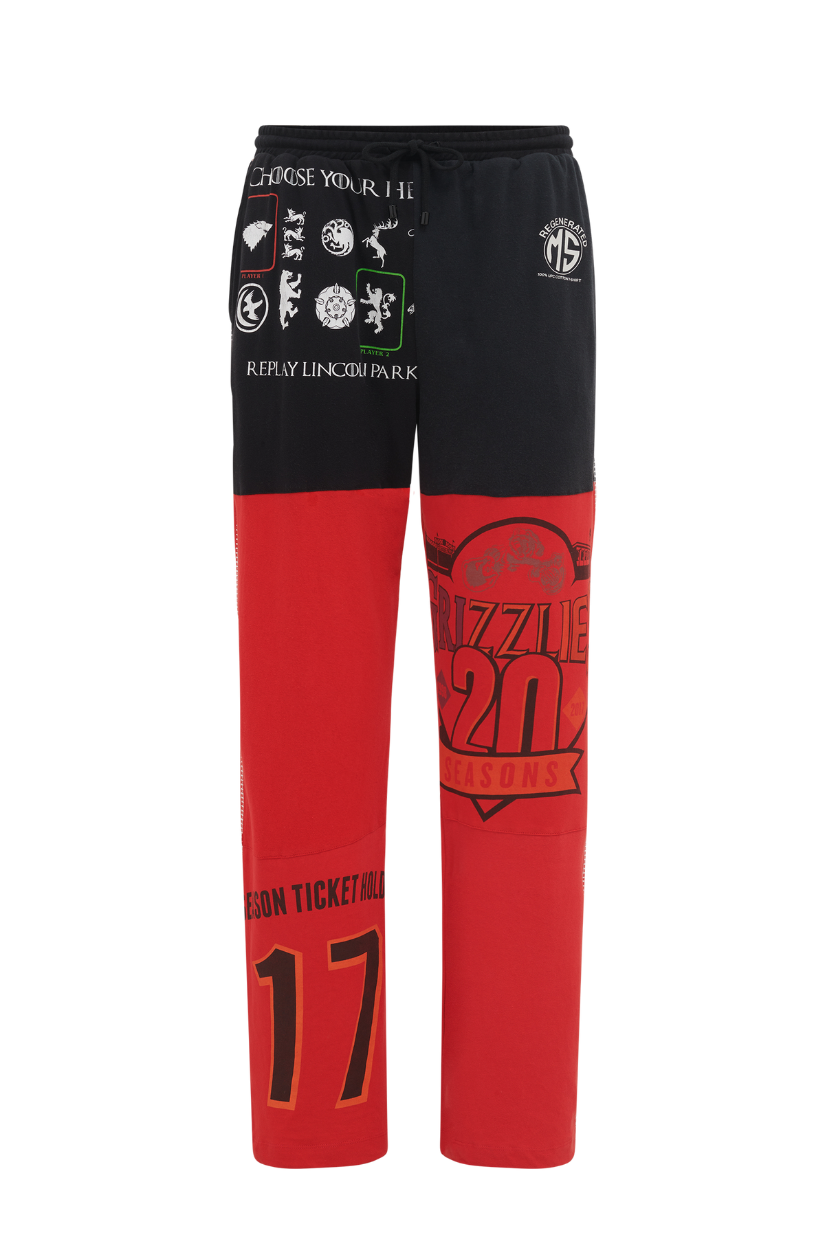 Pantalon fluide graphique Upcyclé unisex - Red