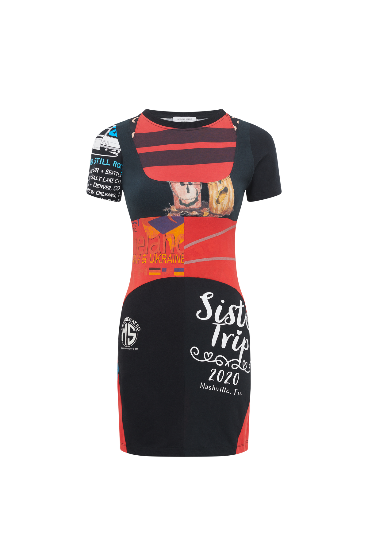 Robe courte graphique Upcyclée - Red