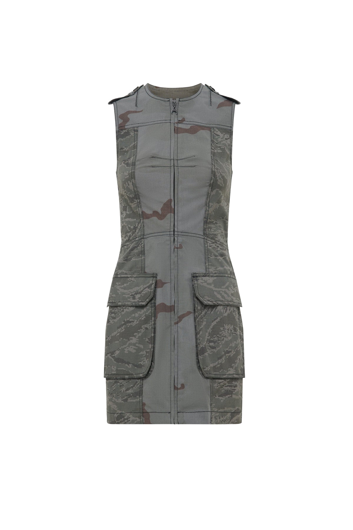 Robe courte à surpiqûres - Dark Grey