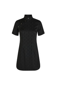 Robe courte en jacquard - Black