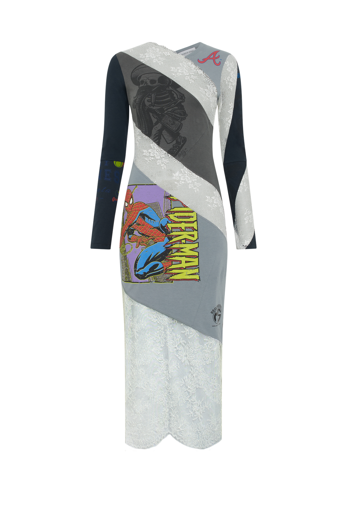 Robe t-shirt en dentelle Upcyclé - Night Owl