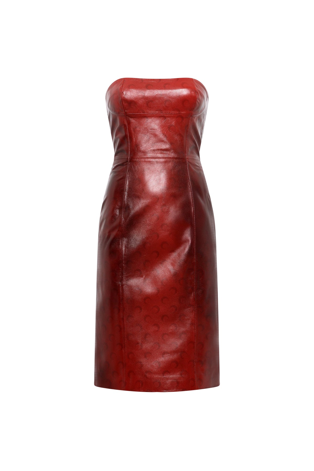 Robe courte Moon en cuir - Red