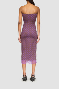 Moon Printed Jersey Sleeveless Tube Midi - Violet
