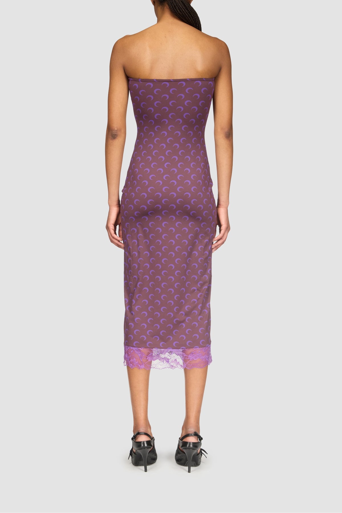 Moon Printed Jersey Sleeveless Tube Midi - Violet