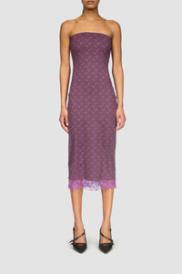 Moon Printed Jersey Sleeveless Tube Midi - Violet