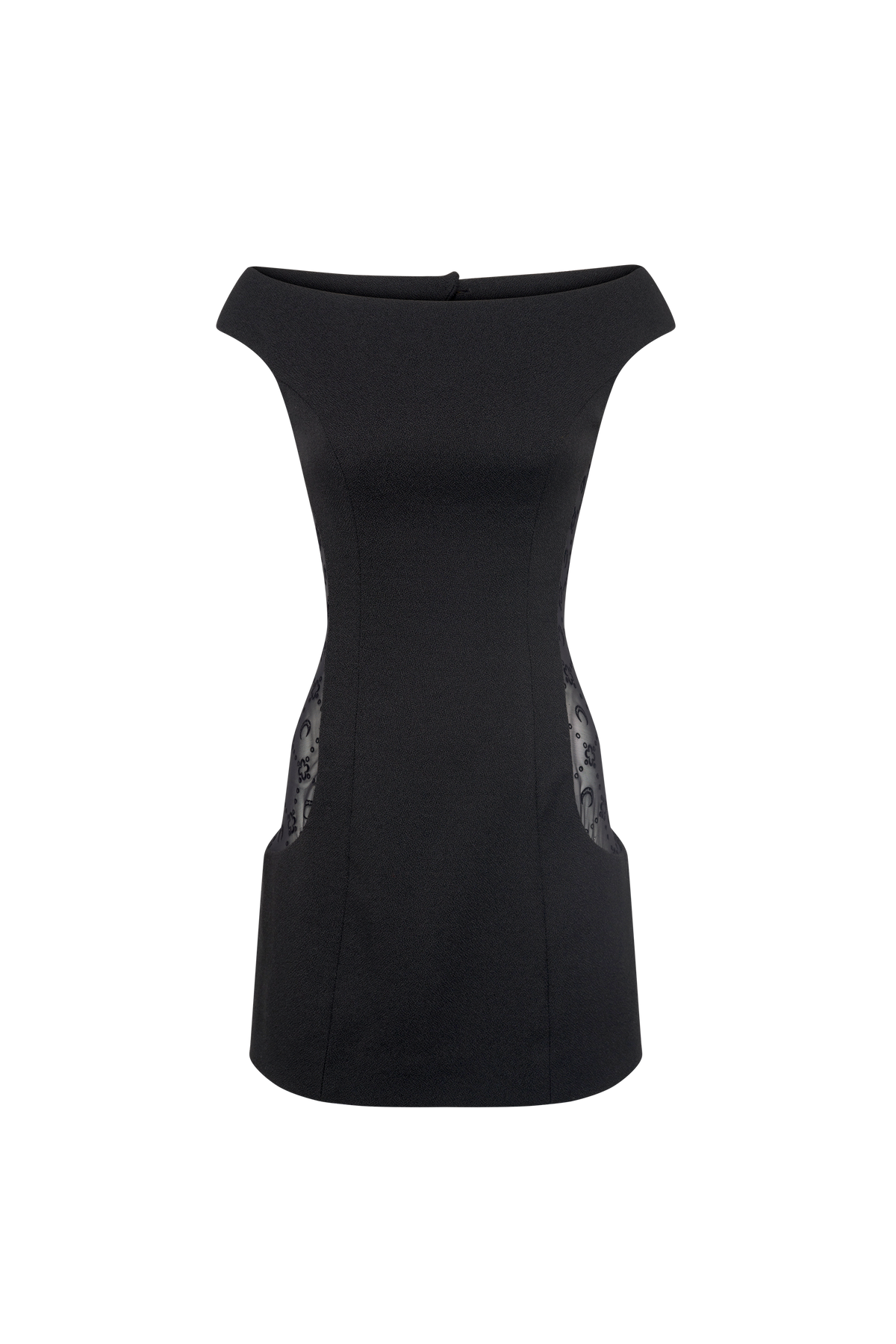 Wool Bouclé Sleeveless Mini Dress - Noir