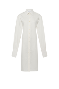 Regenerated Cotton Percale Wrapped Midi - Blanc