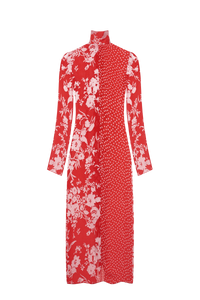 Regenerated Raso Silk Scarves Ls Long Dr - Rouge
