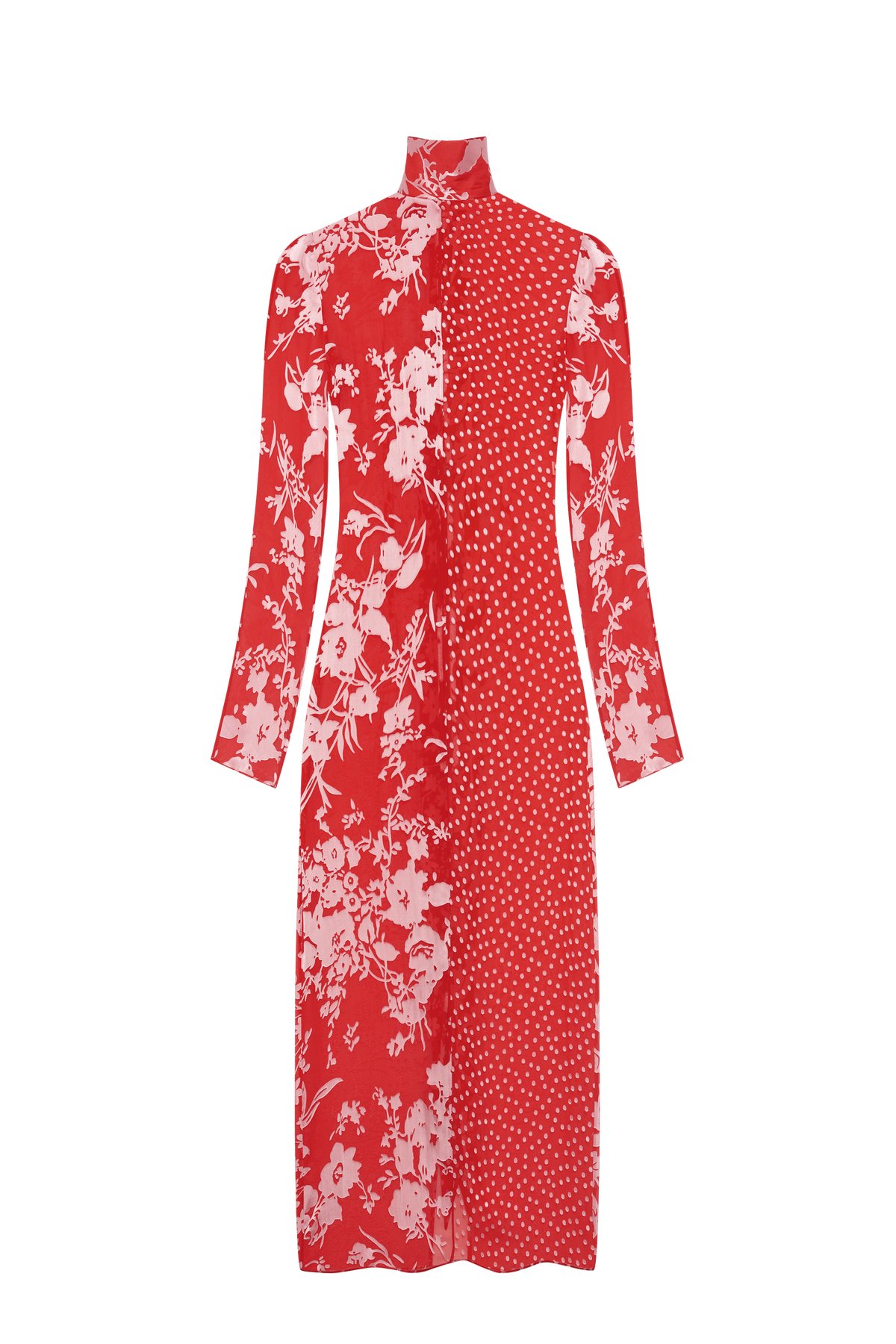 Regenerated Raso Silk Scarves Ls Long Dr - Rouge