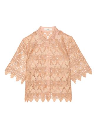 THE LACE BUTTON UP SHIRTBLUSH