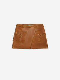 THE LEATHER CARGO SKIRTCHESTNUT