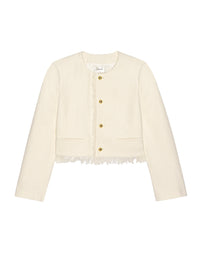 THE TWEED FRINGE JACKETWHITE