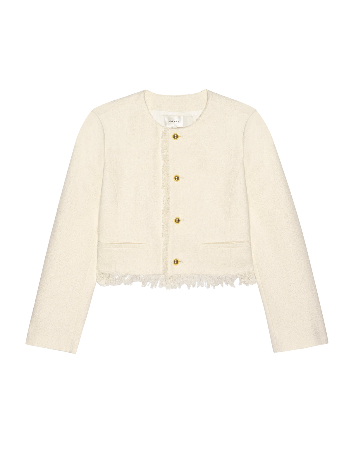 THE TWEED FRINGE JACKETWHITE