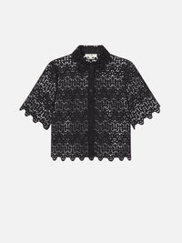 THE DECO EYELET TOPBLACK