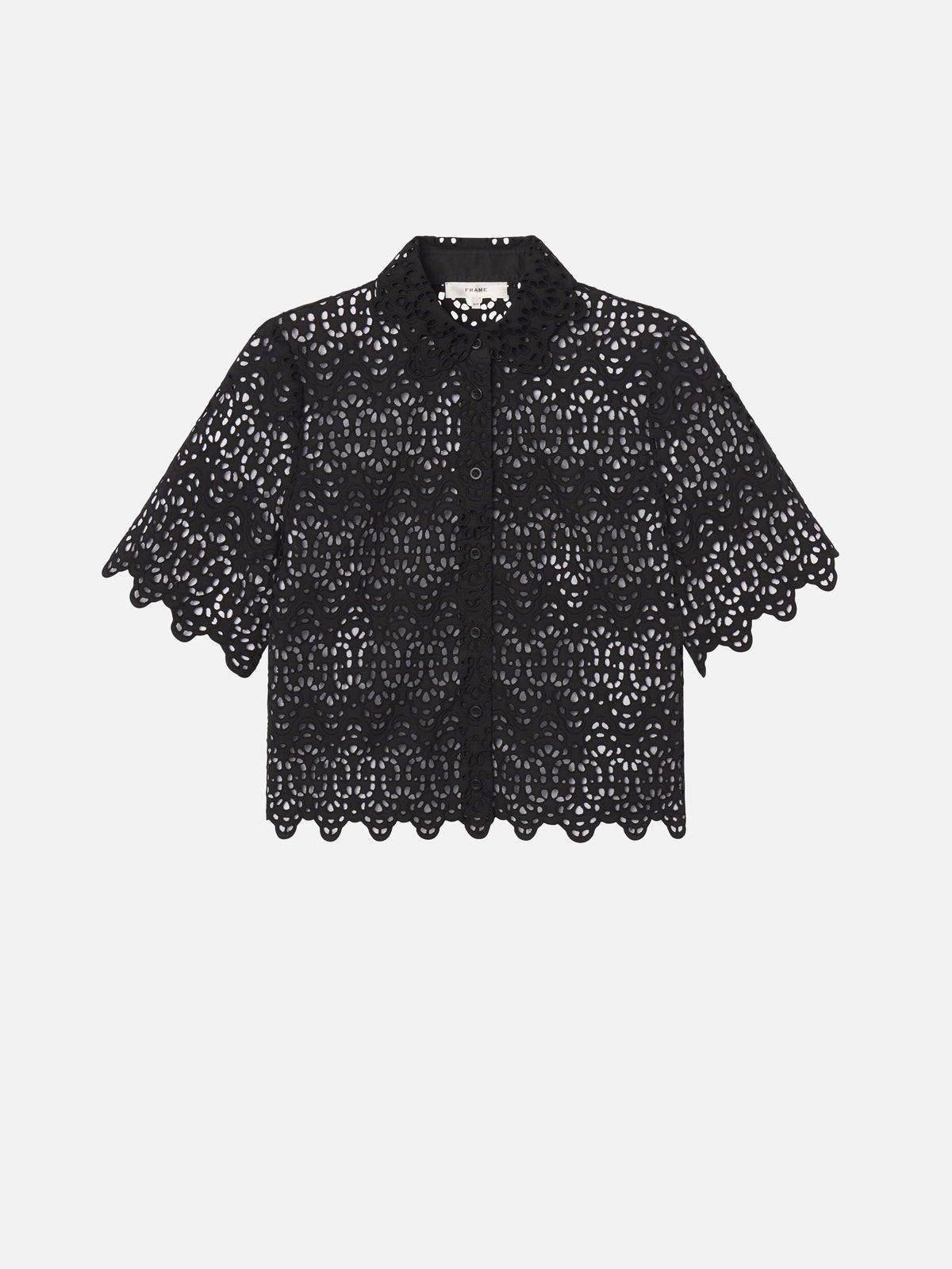 THE DECO EYELET TOPBLACK