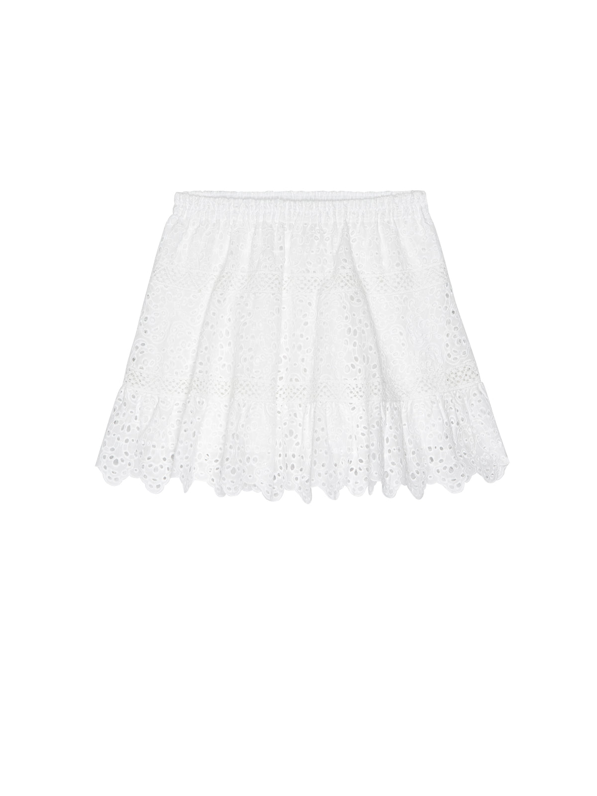 THE DECO EYELET SKIRTWHITE