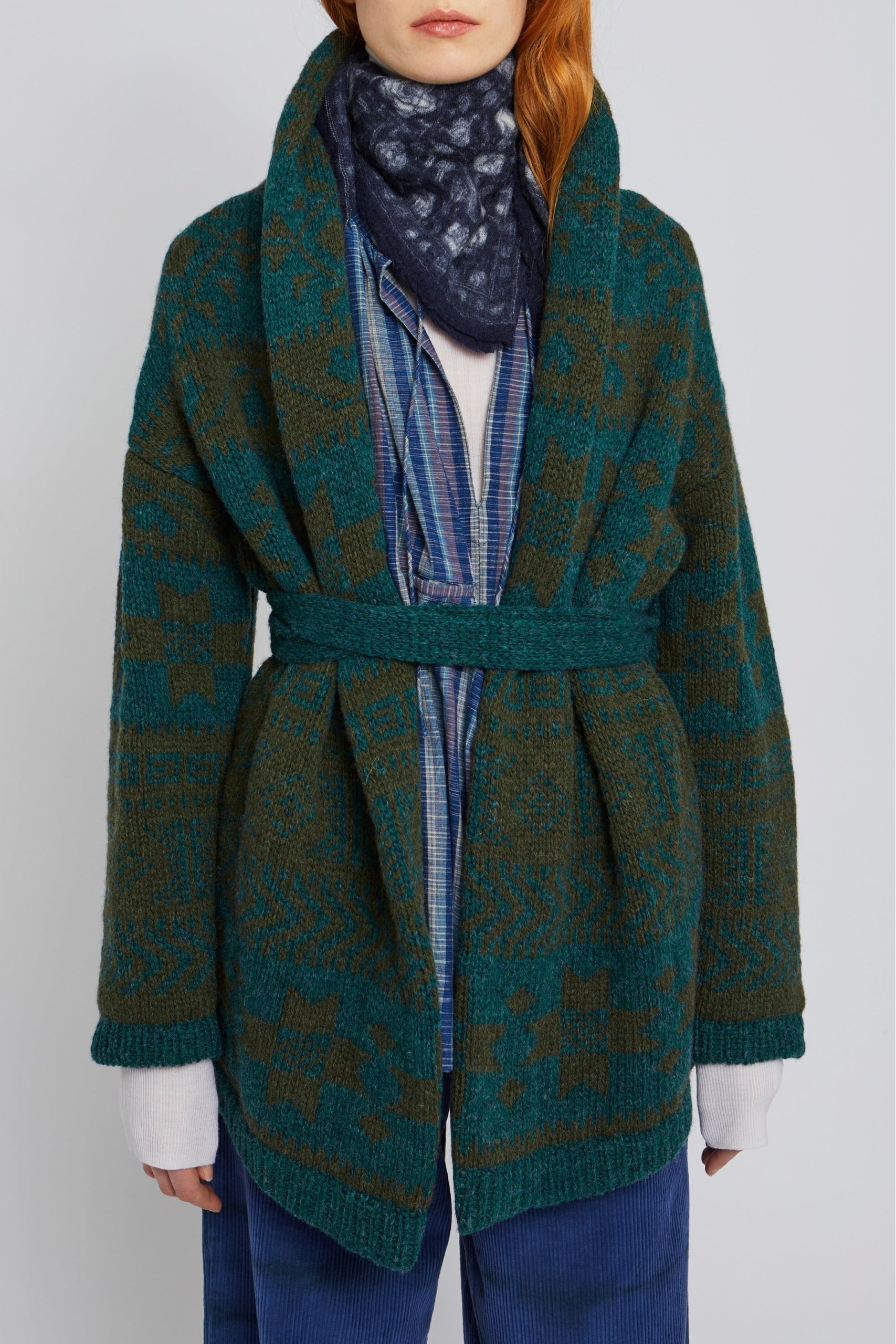 Cardigan Weber vert en laine - Green