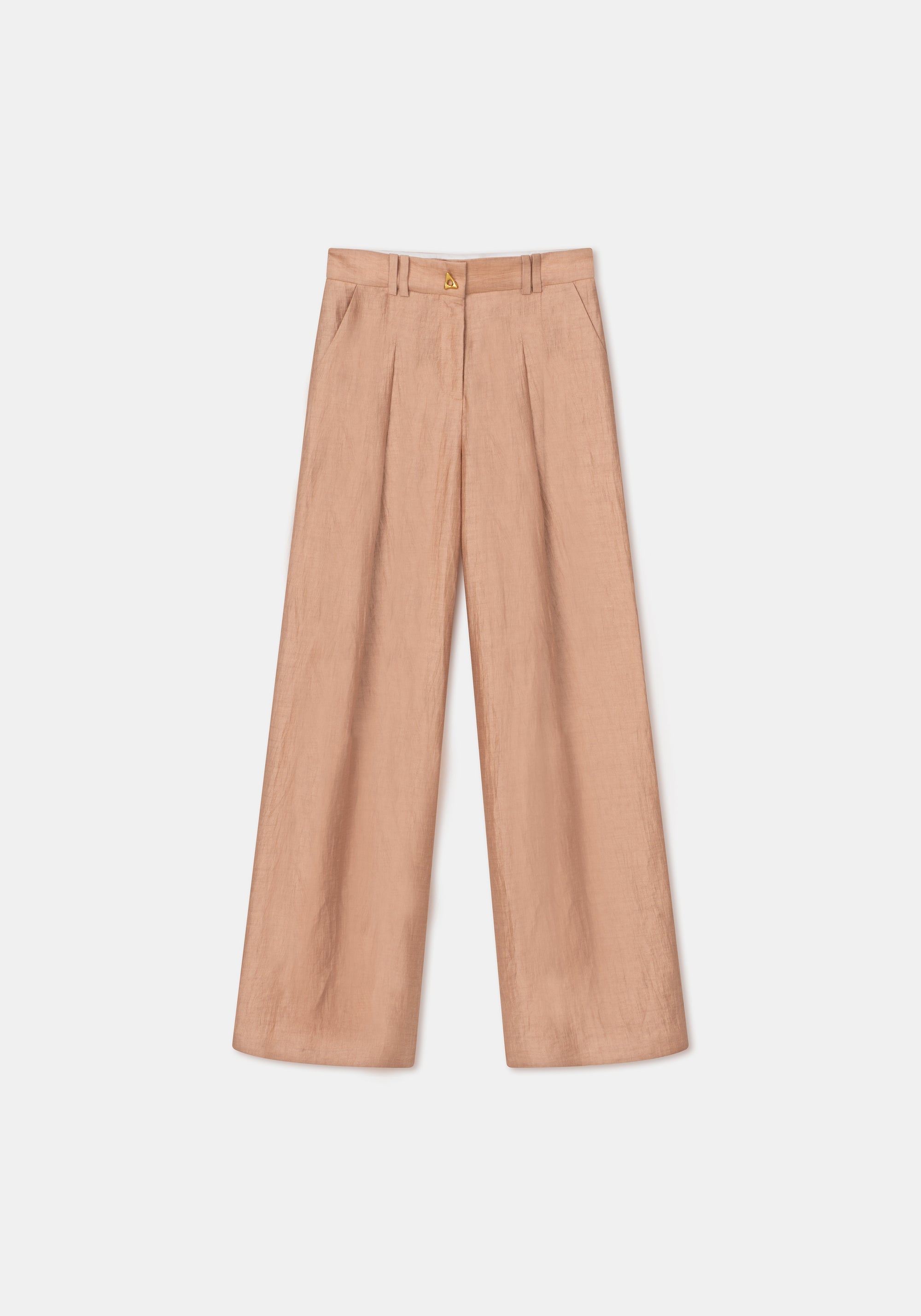 Pantalon large Wellen en lin - Apricot