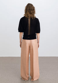 Pantalon large Wellen en lin - Apricot