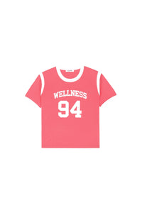 Wellness 94 Sports Tee - Cotton Candy & White