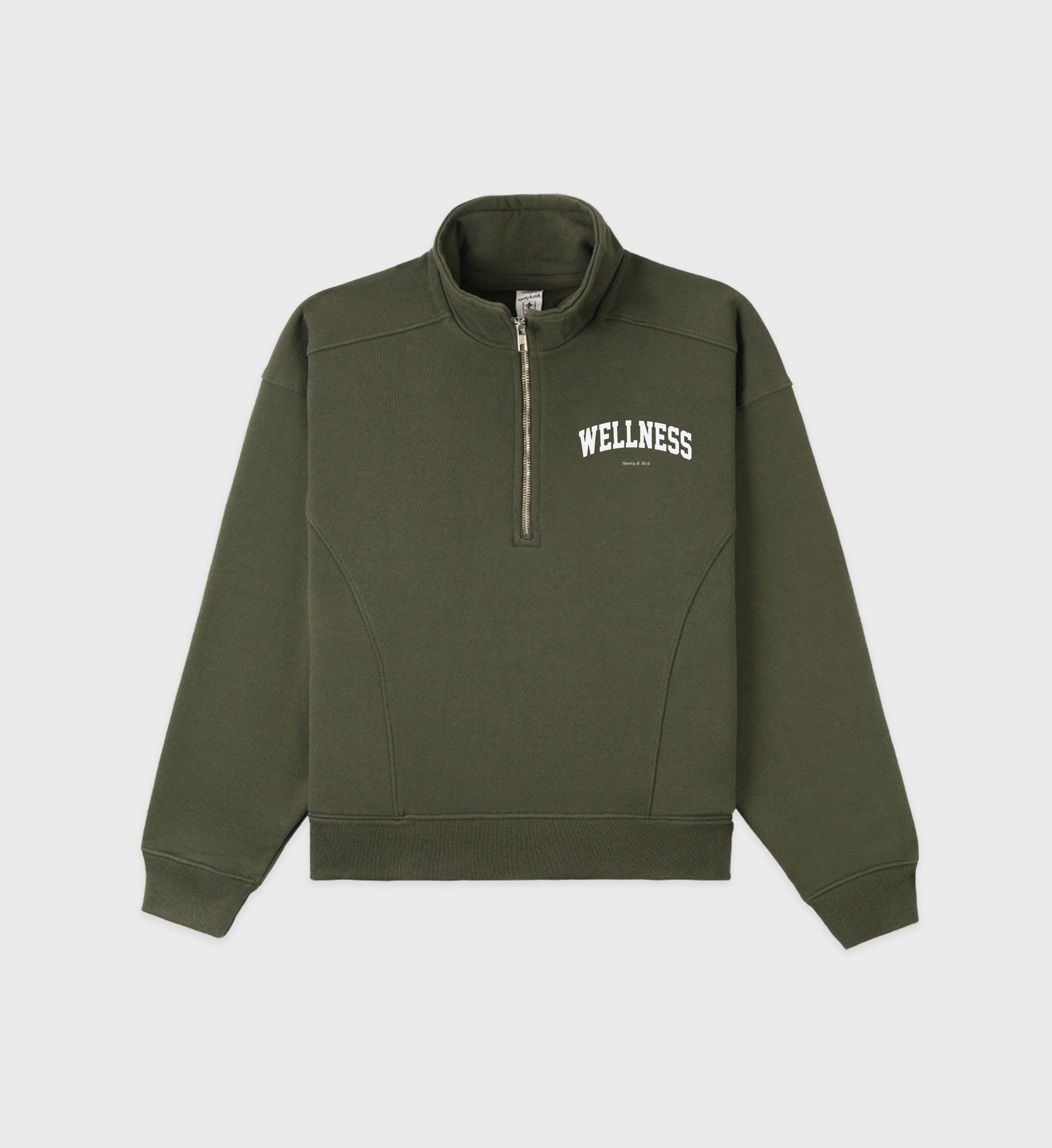 Wellness Ivy Quarter Zip - Moss & White