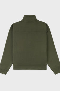 Pull à col zippé Wellness Ivy  - Moss & Blanc