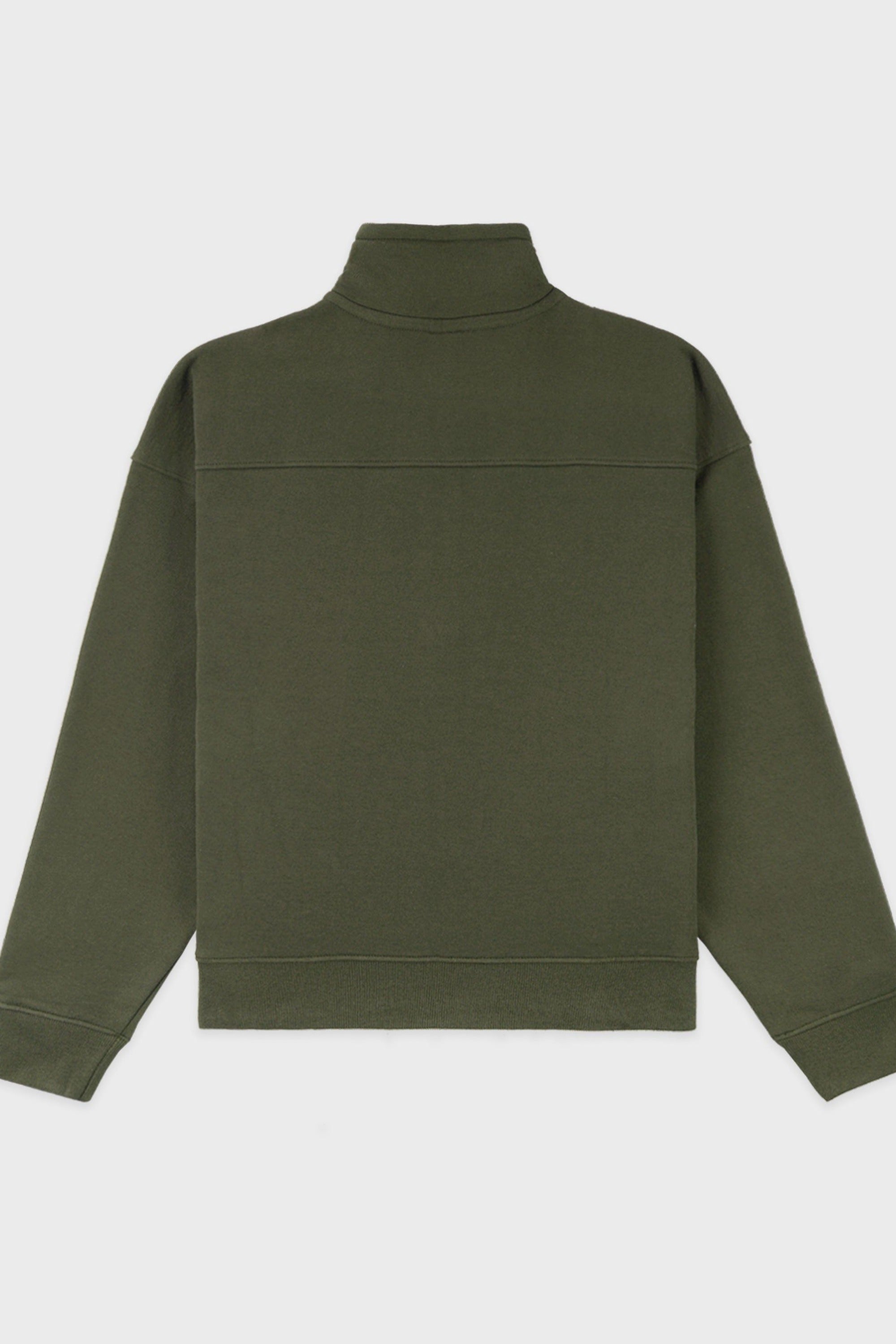 Pull à col zippé Wellness Ivy  - Moss & Blanc