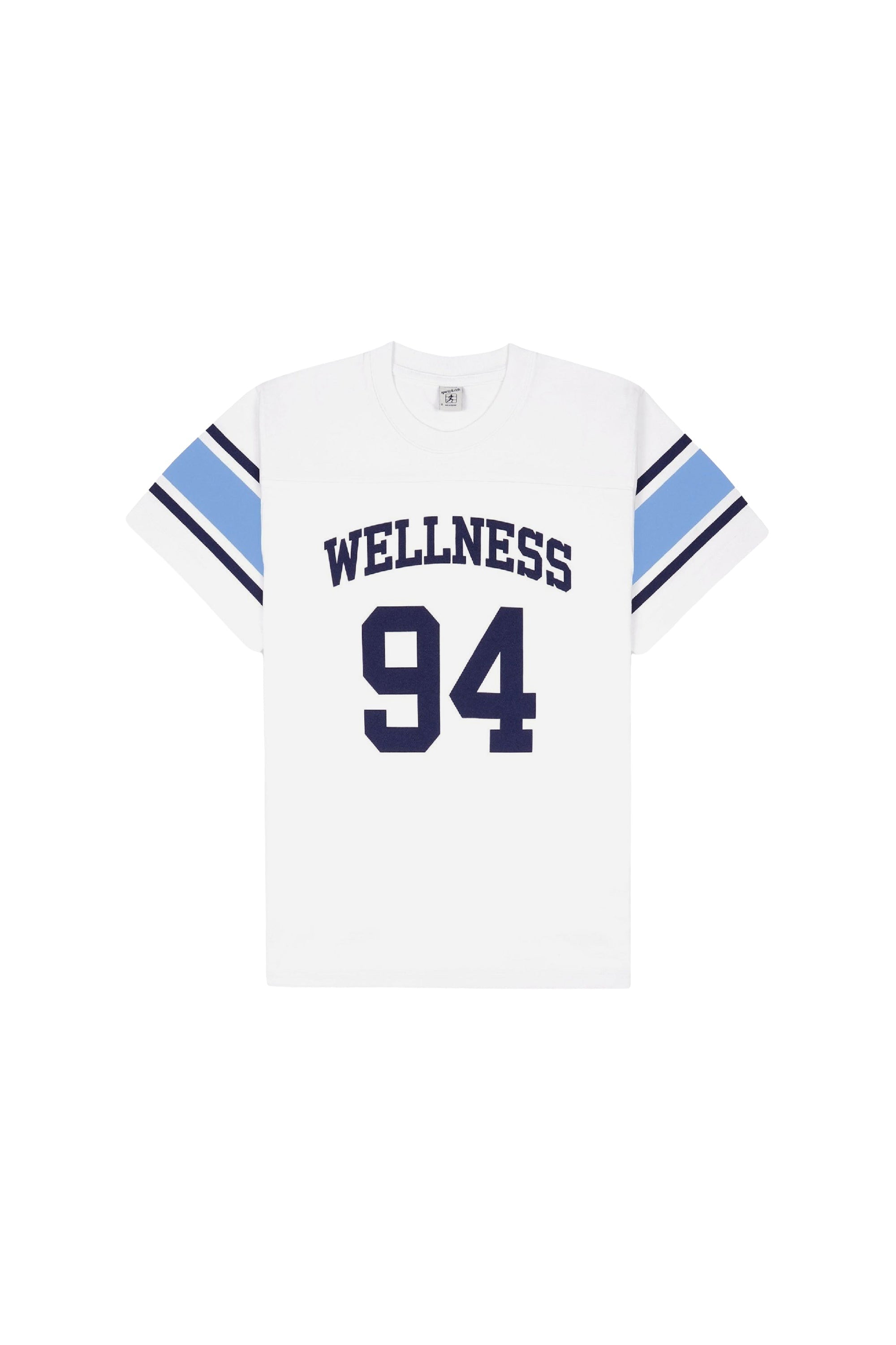 T-shirt Wellness 94 à rayures - White & Blue & Navy