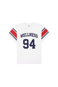 T-shirt Wellness 94 à rayures - White Ruby & Navy
